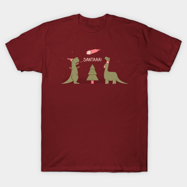 Merry Extinction T-Shirt by HandsOffMyDinosaur